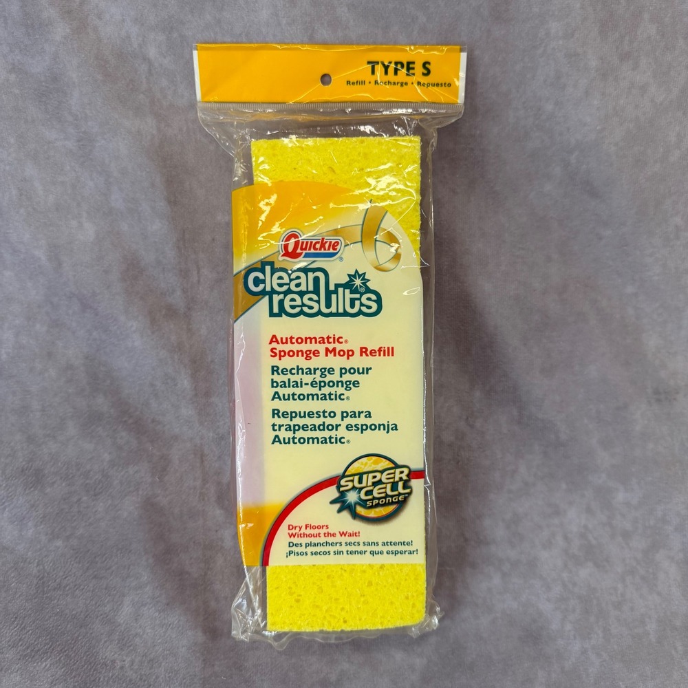 Quickie Clean Results Type S Automatic Sponge Mop Refill OS Yellow Super Cell